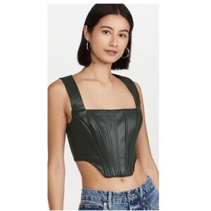 STAUD Faux Leather Alice Top.